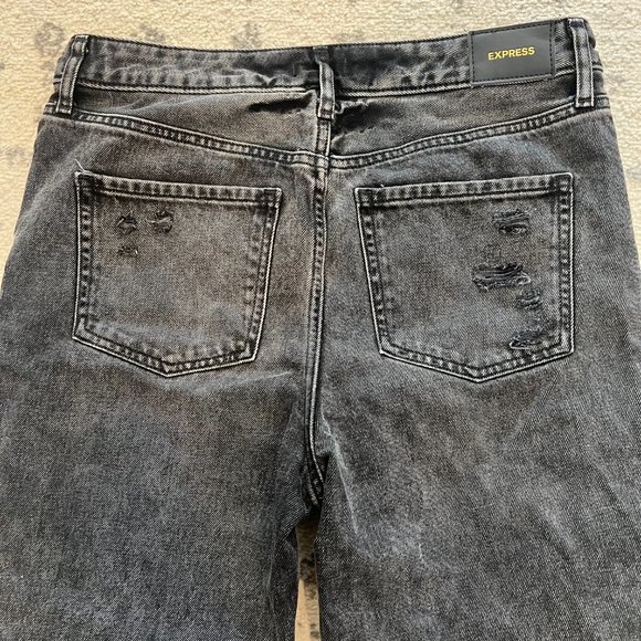 Express Black 90s Ankle Boot Distressed Cropped Jeans - Picture 8 of 8